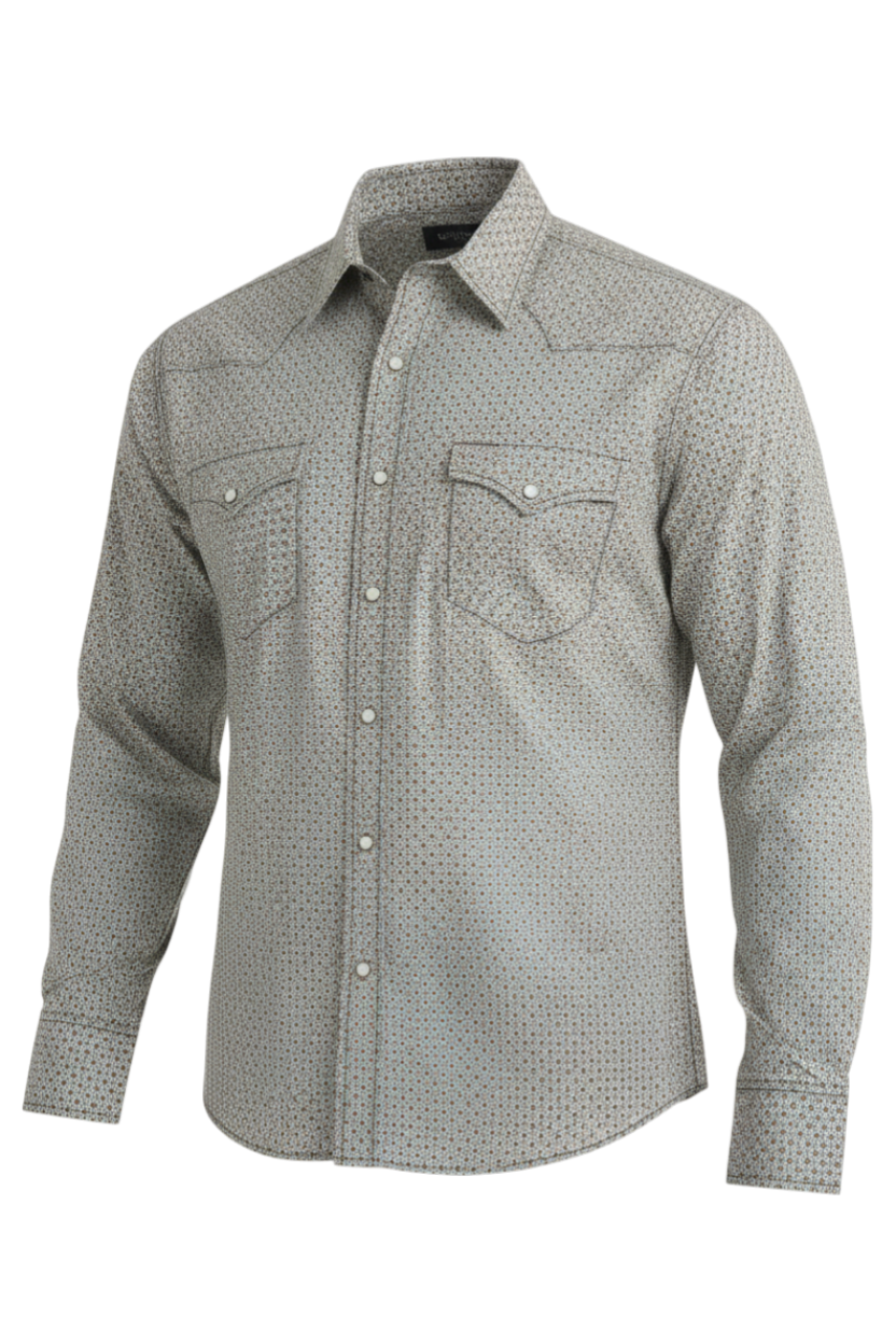 CINCH MENS LONG SLEEVE WESTERN PRINT SHIRT - BLUE