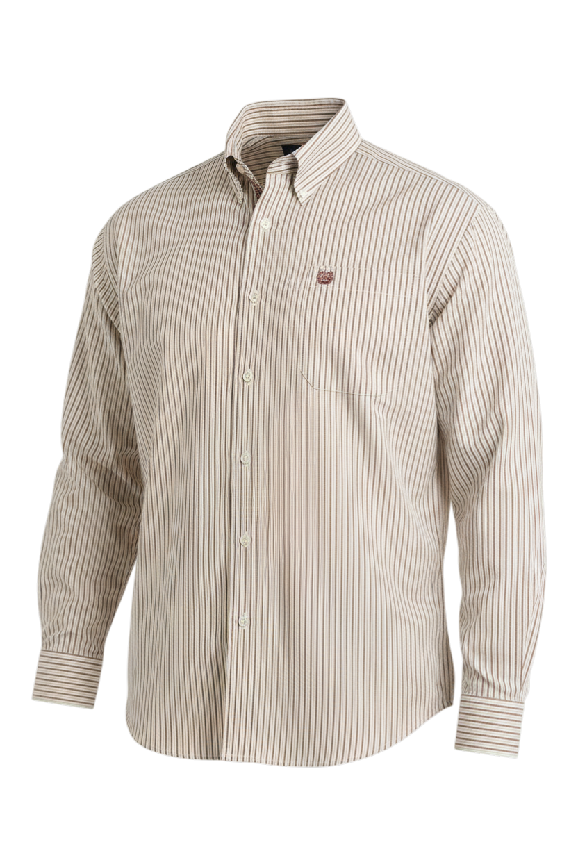 CINCH MEN'S STRIPE SHIRT - WHITE