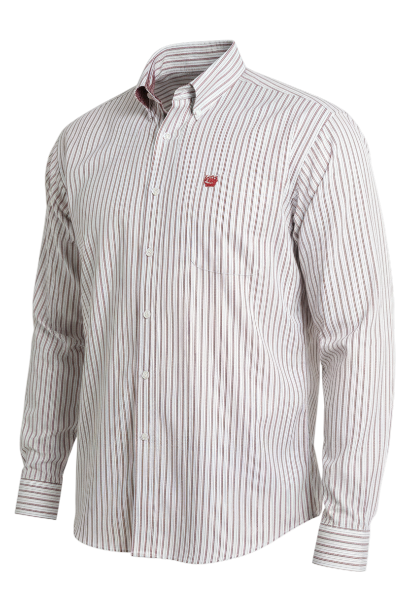 CINCH MEN'S STRIPE SHIRT - WHITE**FINAL SALE**