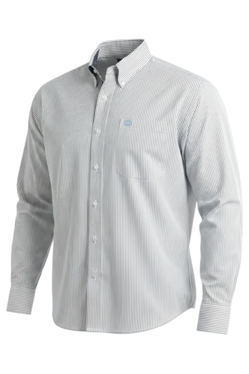 CINCH MEN'S STRIPE SHIRT - WHITE**FINAL SALE**
