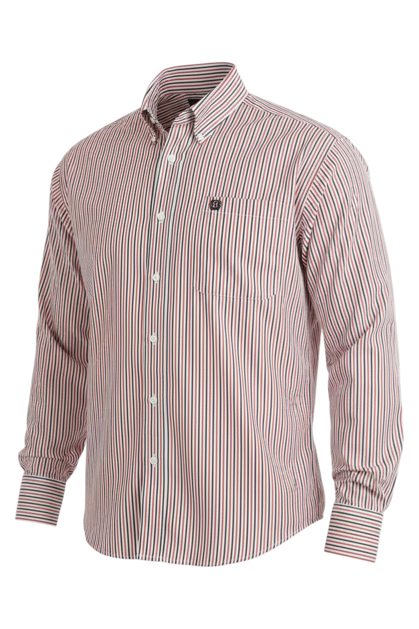 CINCH MENS STRIPE SHIRT - WHITE