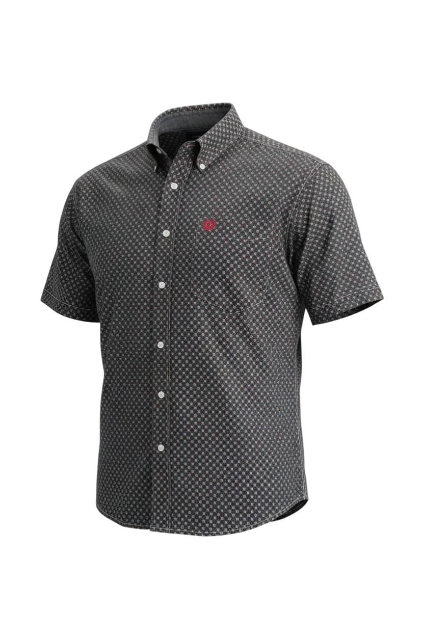 CINCH MENS PRINT SHIRT - BLACK