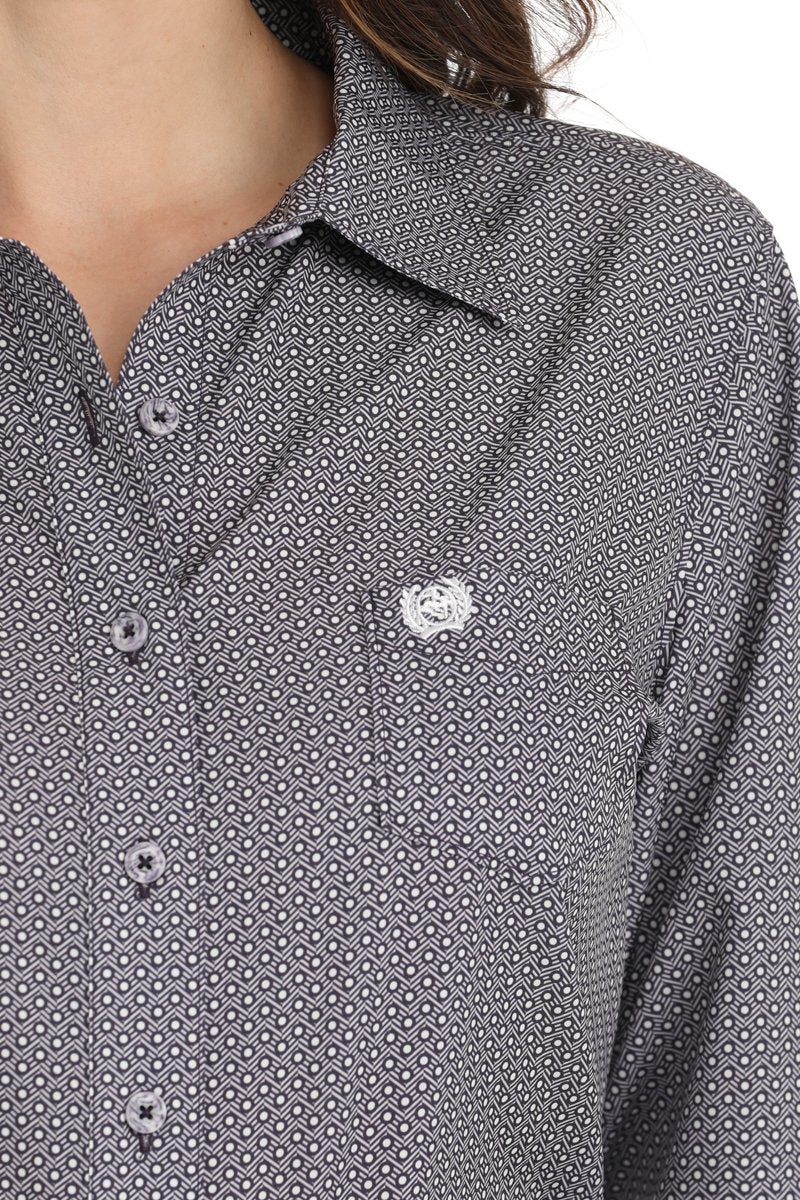 CINCH LADIES PRINT SHIRT - PURPLE