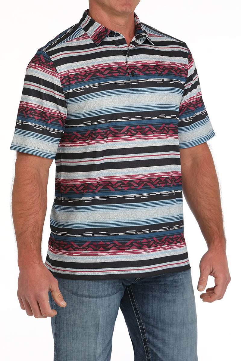 CINCH MEN'S SOUTHWESTERN POLO - MULTI