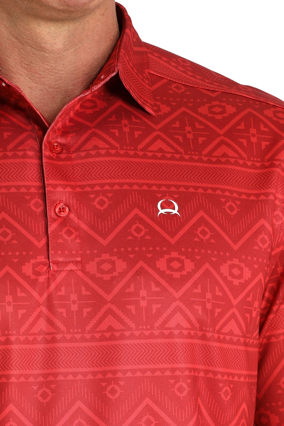 CINCH MEN'S ARENAFLEX PRINT POLO - RED**FINAL SALE**