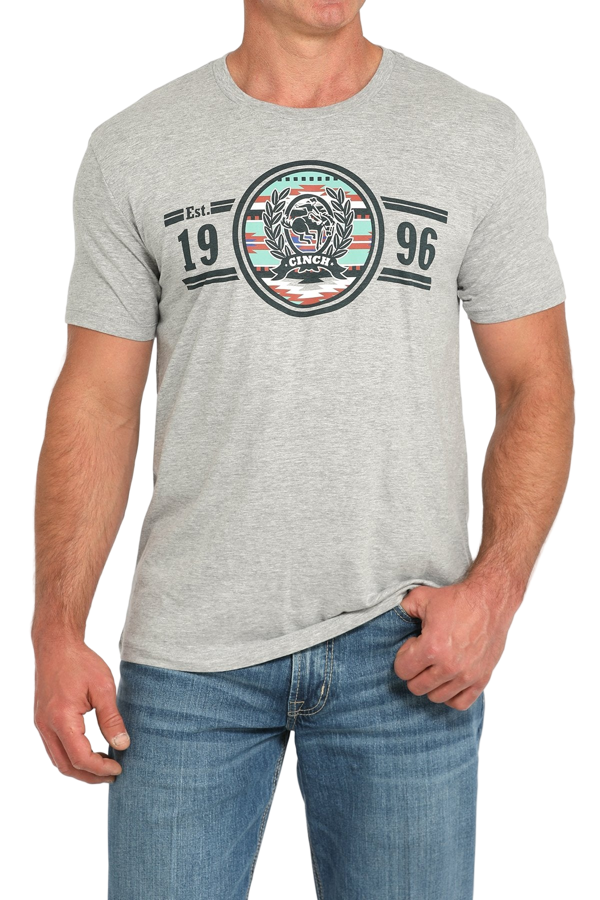 CINCH MEN'S GRAPHIC T-SHIRT - GRAY