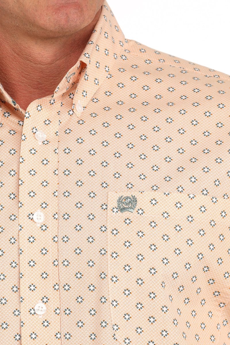 CINCH MEN'S PRINT SHIRT - ORANGE