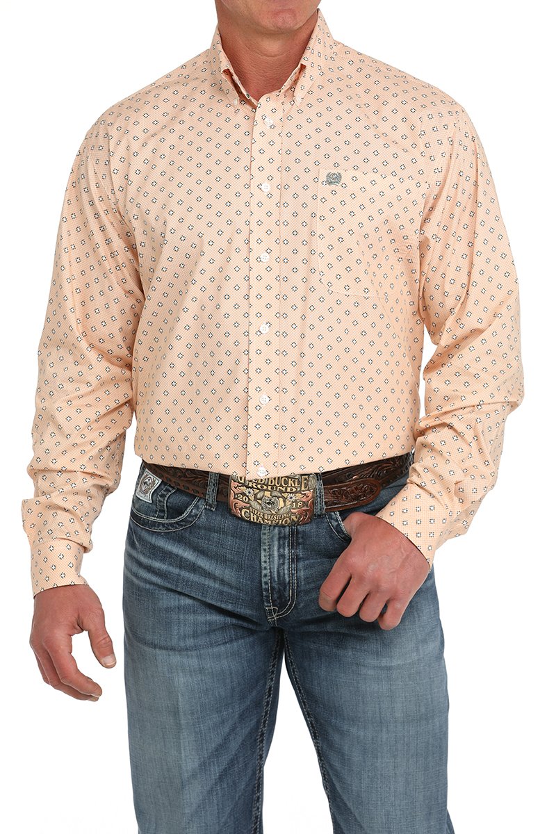 CINCH MEN'S PRINT SHIRT - ORANGE