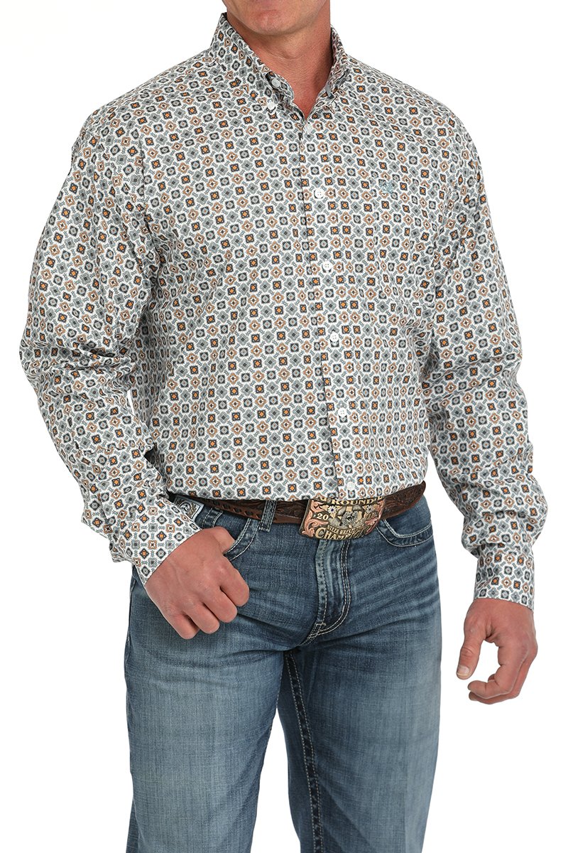 CINCH MEN'S PRINT SHIRT - WHITE