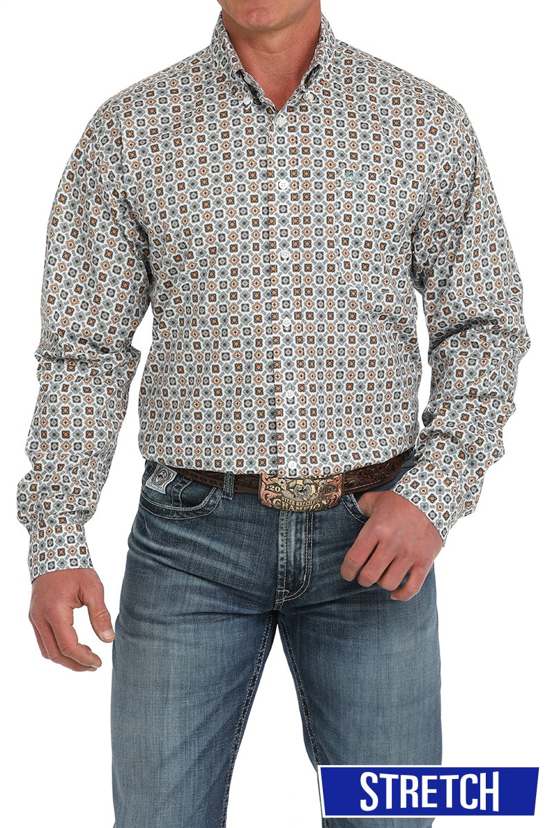 CINCH MEN'S PRINT SHIRT - WHITE
