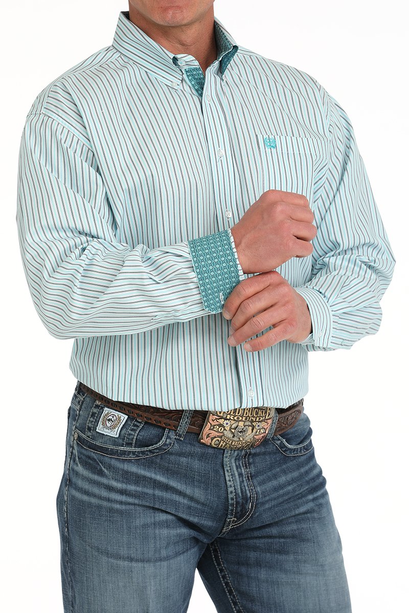 CINCH MEN'S STRIPED SHIRT - WHITE