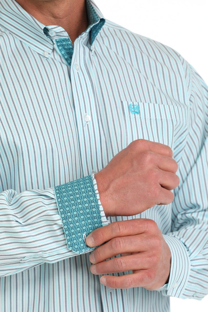 CINCH MEN'S STRIPED SHIRT - WHITE