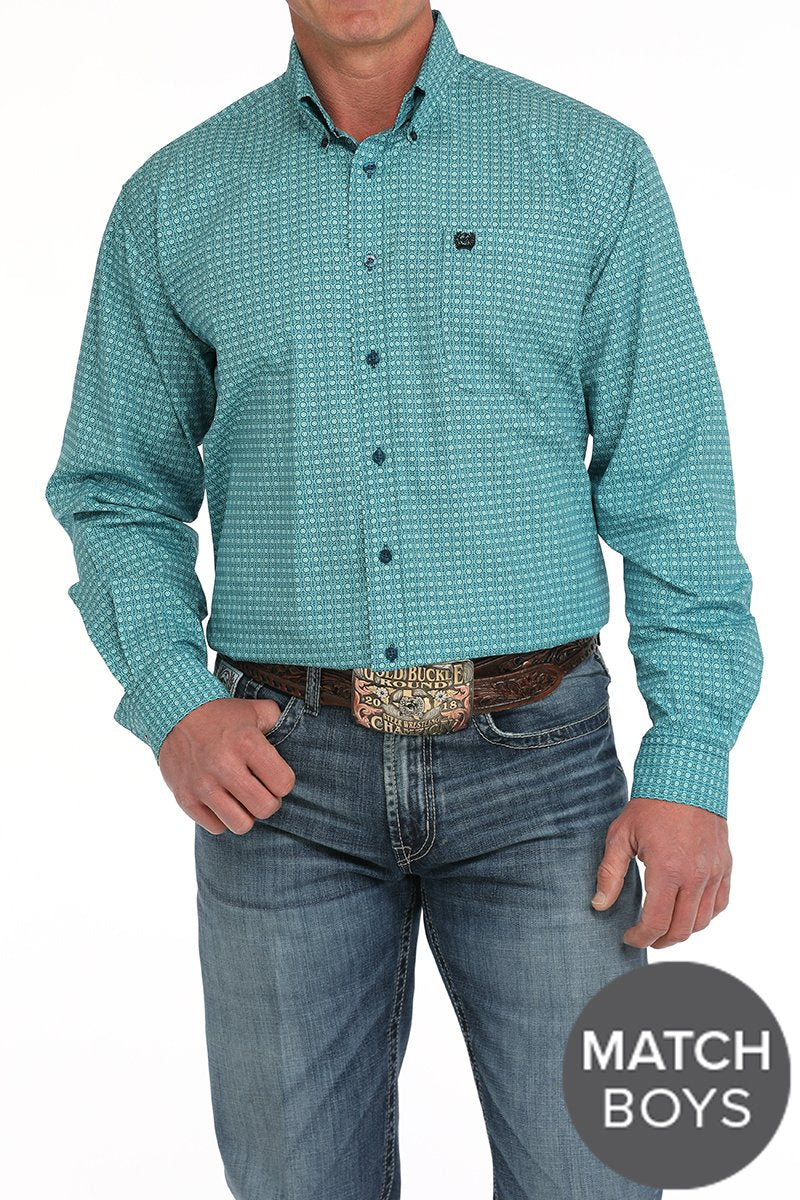 CINCH MEN'S PRINT SHIRT - TURQUOISE
