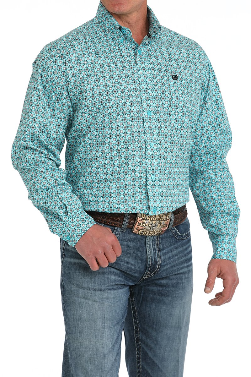CINCH MEN'S PRINT SHIRT - TURQUOISE