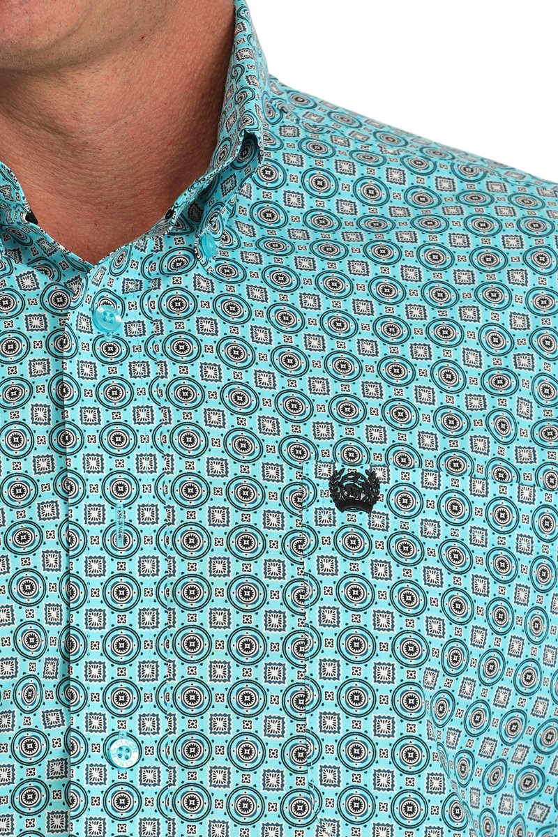 CINCH MEN'S PRINT SHIRT - TURQUOISE
