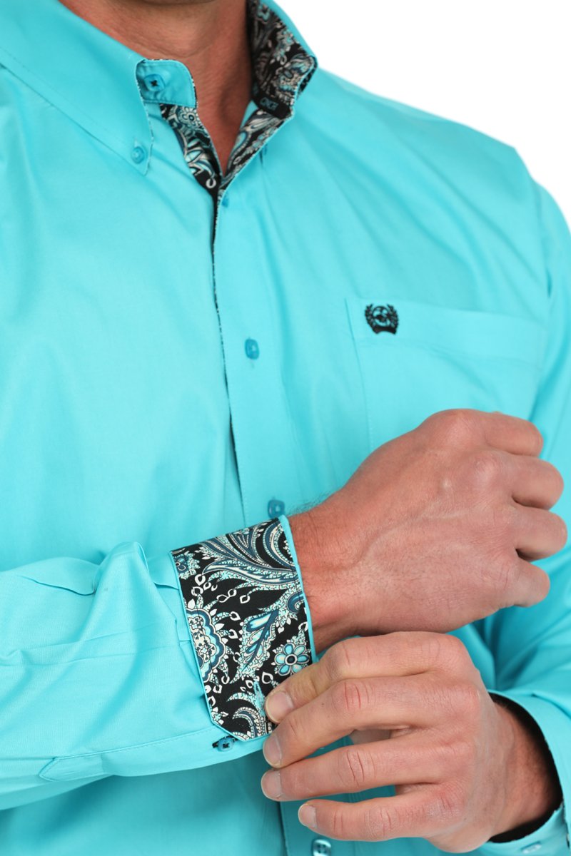 CINCH MEN'S SOLID SHIRT - TURQUOISE