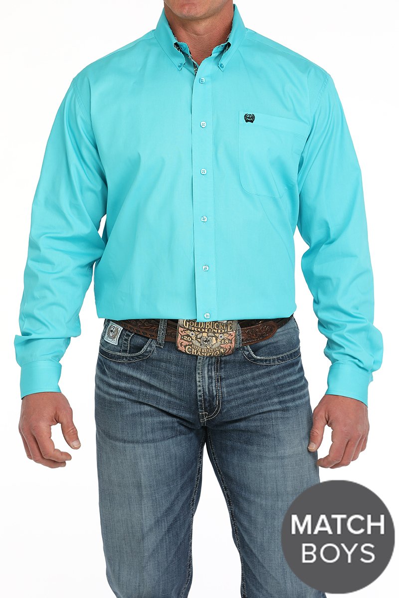 CINCH MEN'S SOLID SHIRT - TURQUOISE
