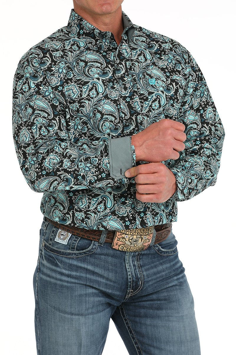 CINCH MEN'S PAISLEY SHIRT - BLACK