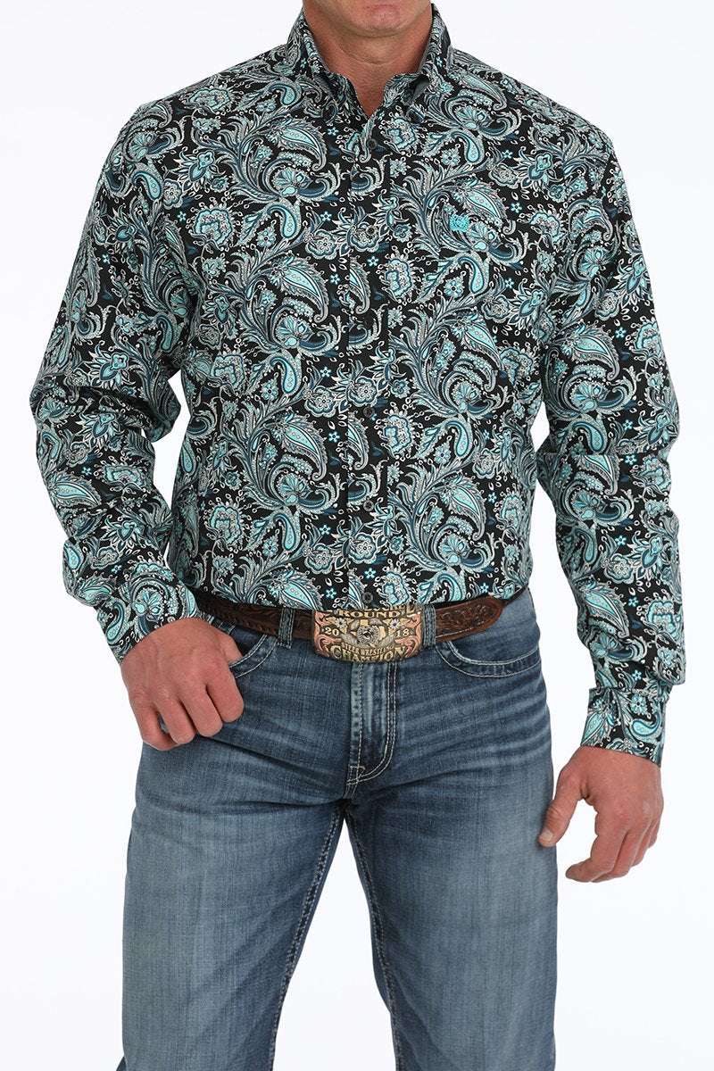 CINCH MEN'S PAISLEY SHIRT - BLACK