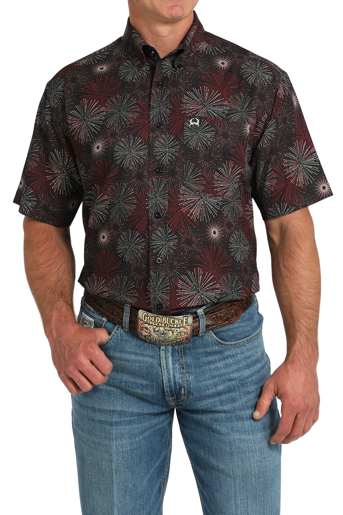 CINCH MEN'S PRINT SHIRT - BLACK**FINAL SALE**