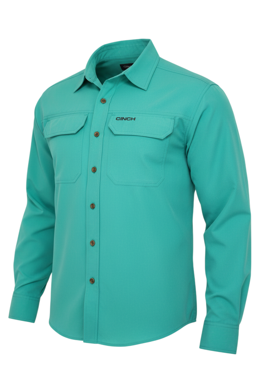 CINCH MEN'S ARENAFLEX SHIRT - TURQUOISE