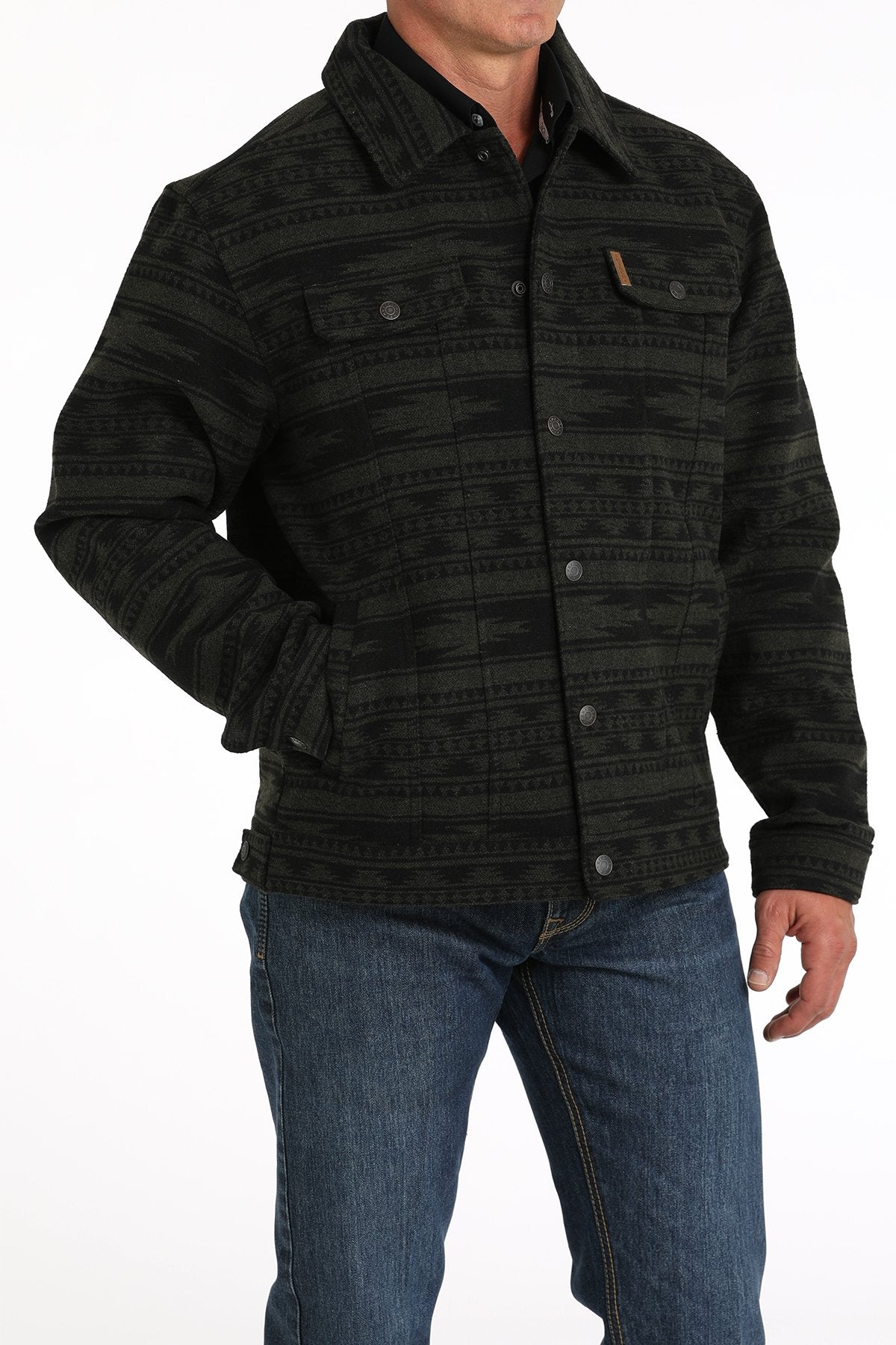 CINCH MENS LINED TRUCKER JACKET - GREEN