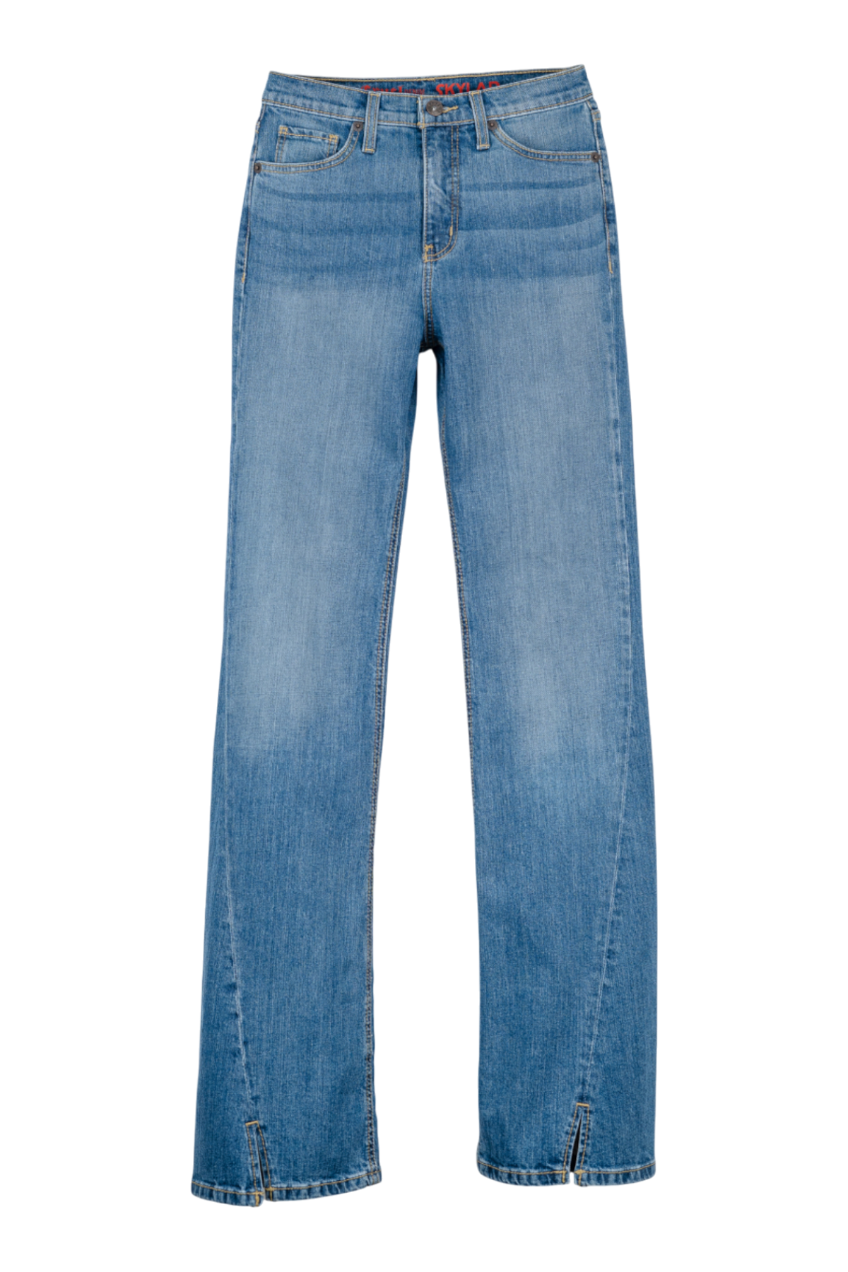 Blue jeans on a white background