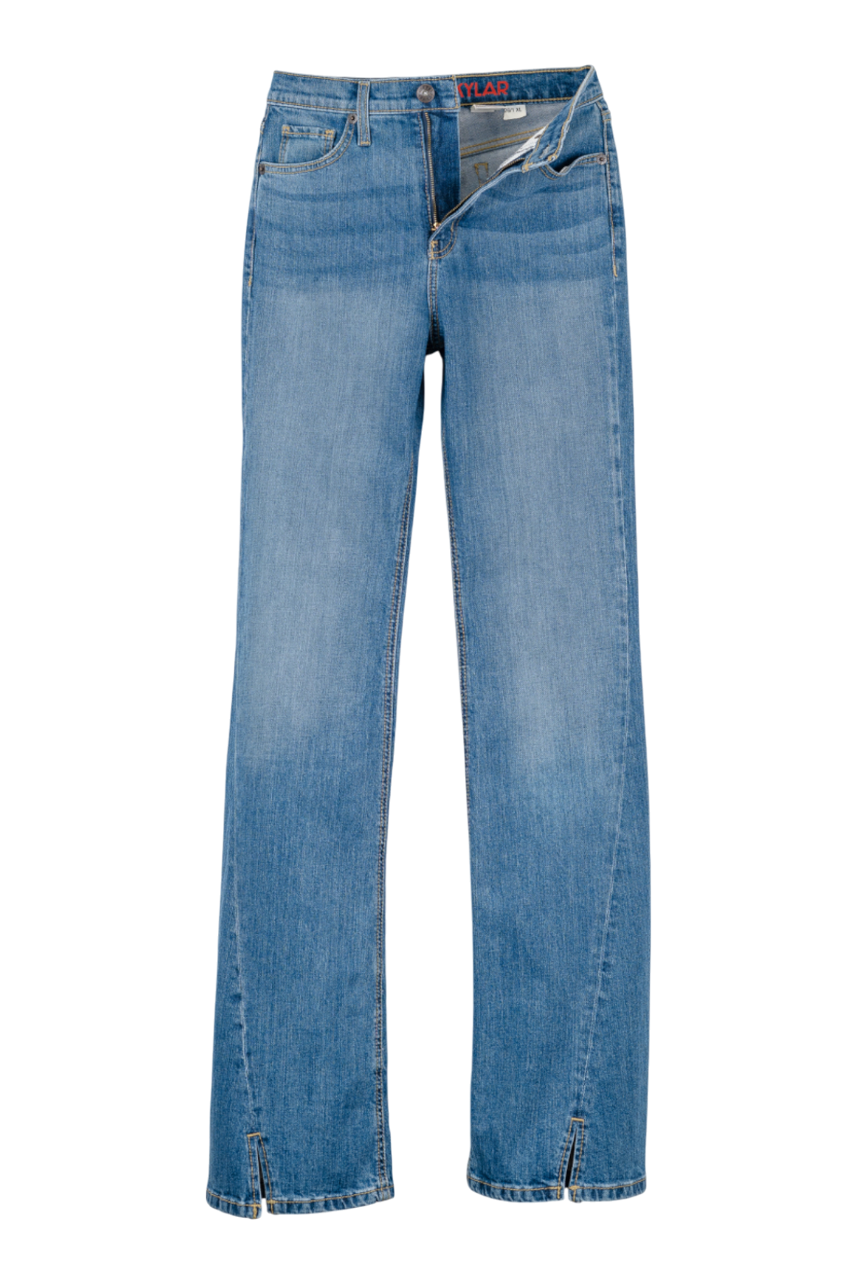 Blue jeans on a white background