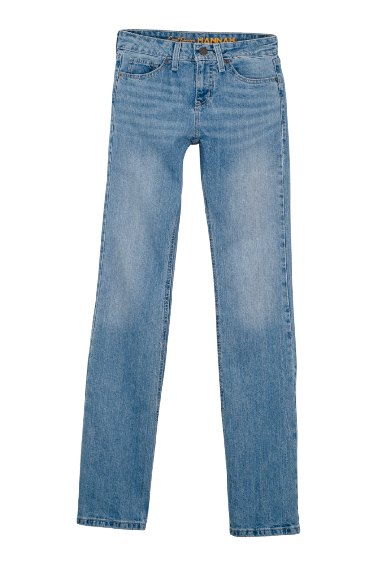 Blue jeans on a white background