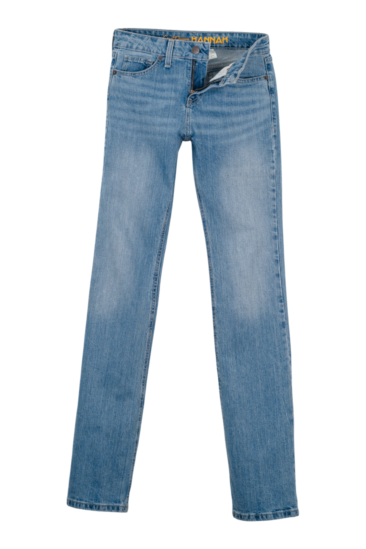 Blue jeans on a white background