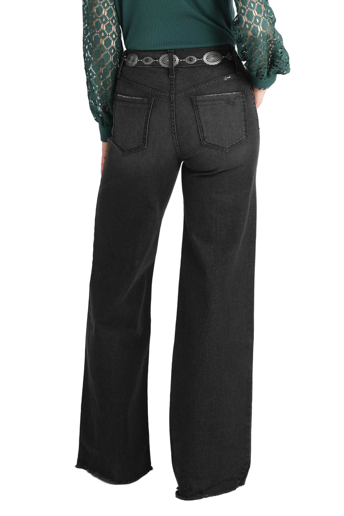 CRUEL WOMENS SKYLAR WIDE LEG JEANS - BLACK