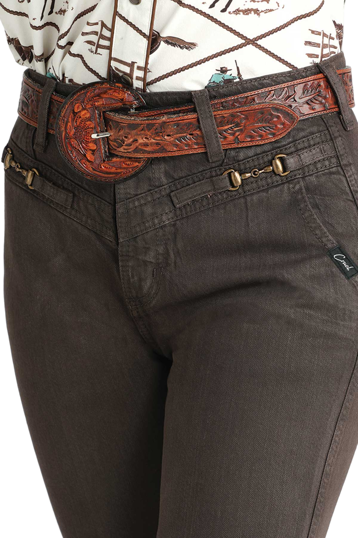 CRUEL WOMENS QUINN TAPERED JEANS - BROWN