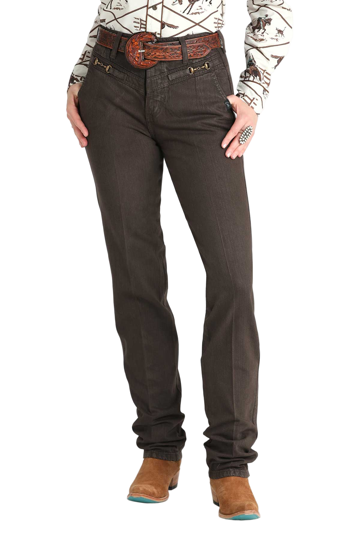 CRUEL WOMENS QUINN TAPERED JEANS - BROWN