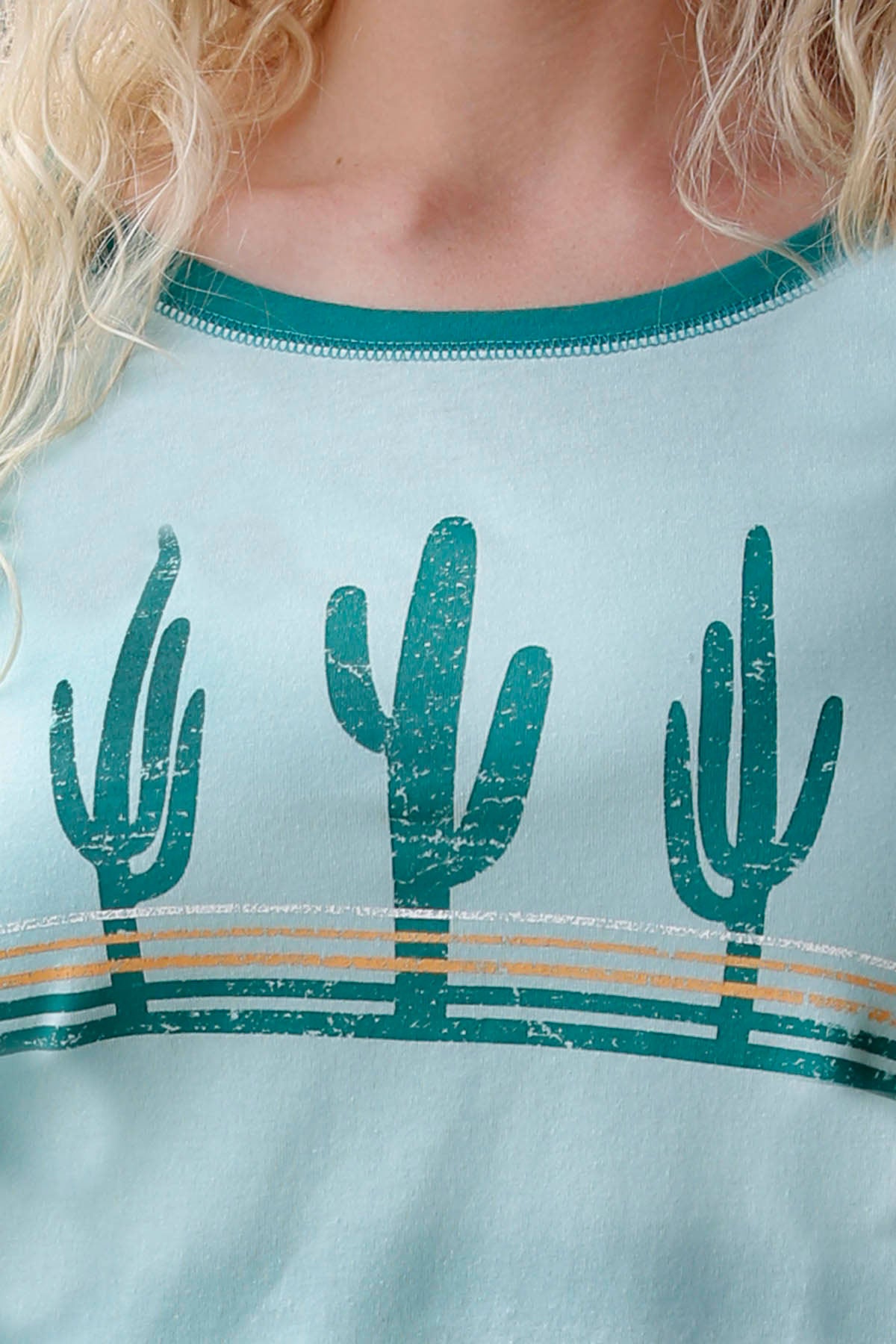 CRUEL WOMENS 3/4 SLEEVE RAGLAN SHIRT - BLUE