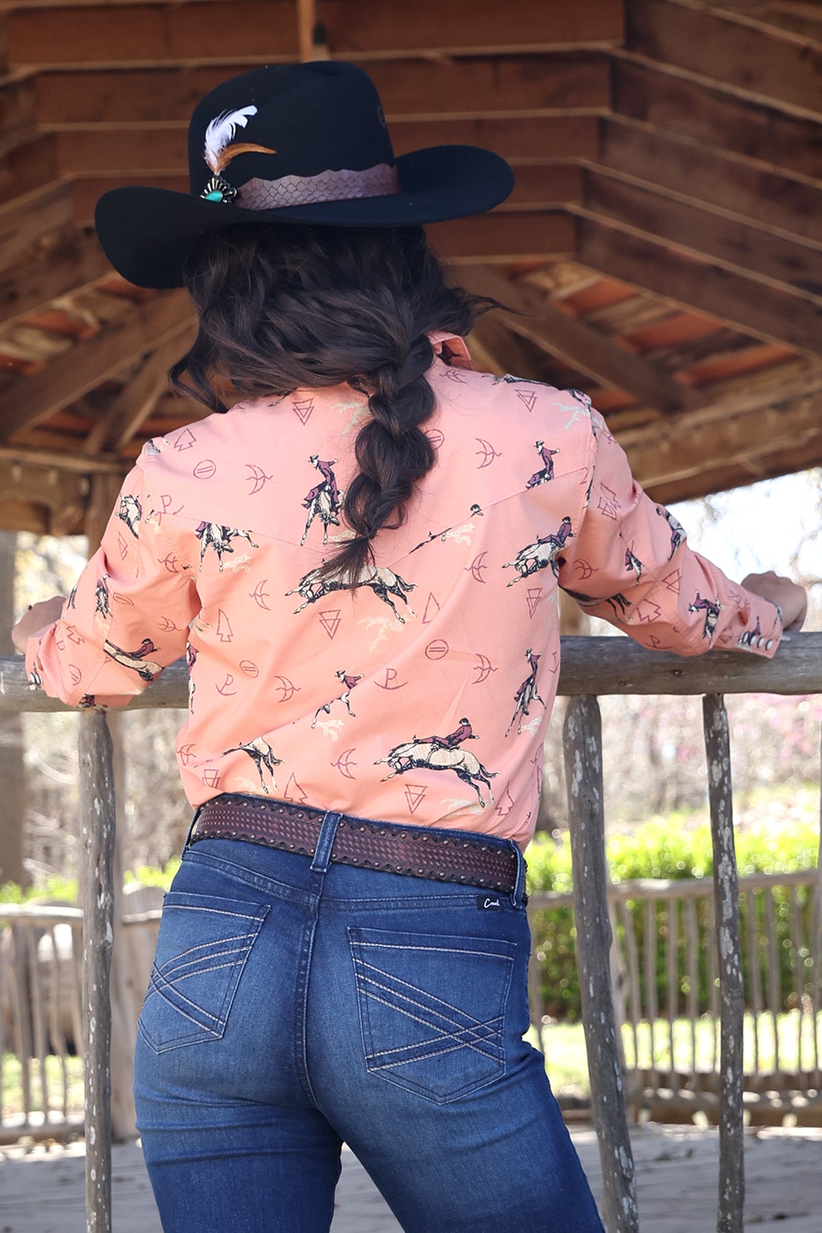 CRUEL WOMENS PRINT SHIRT - CORAL