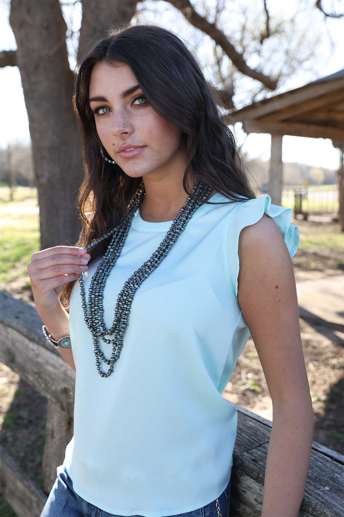 CRUEL WOMENS BLOUSE - BLUE