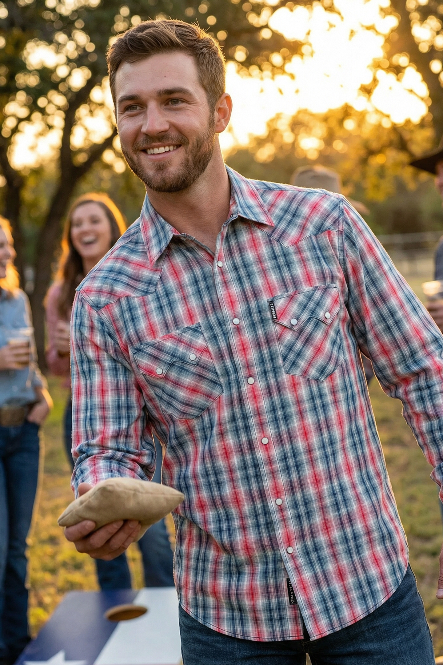 CINCH MENS WESTERN SHIRT PLAID - WHITE