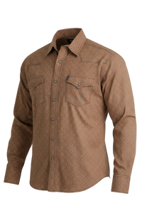 CINCH MENS LONG SLEEVE PRINT WESTERN SHIRT - ORANGE