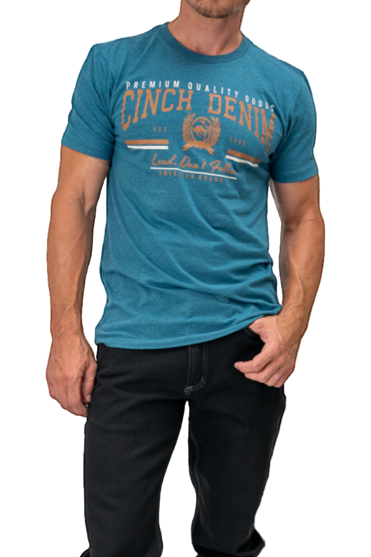 CINCH MEN'S GRAPHIC T-SHIRT - TEAL