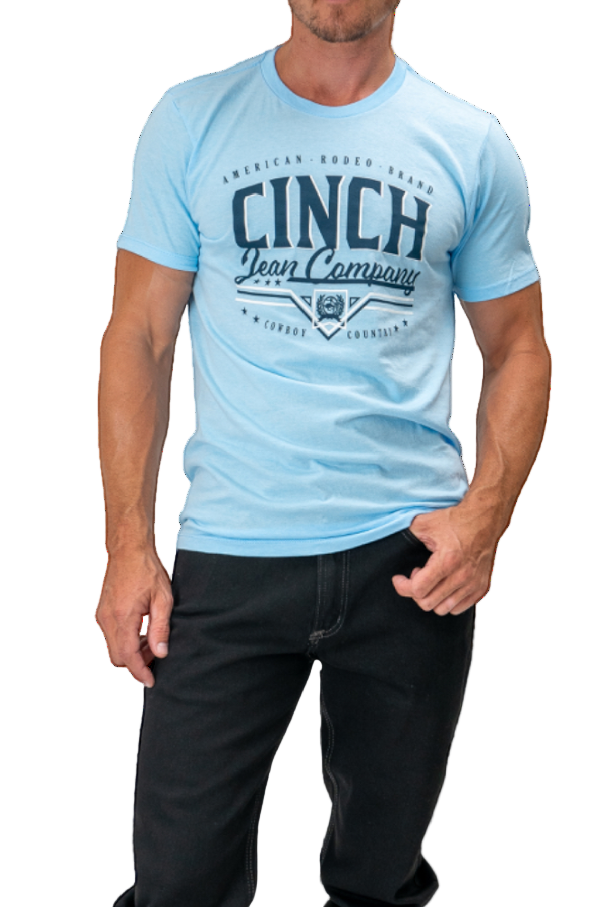 CINCH MEN'S GRAPHIC T-SHIRT - LIGHT BLUE