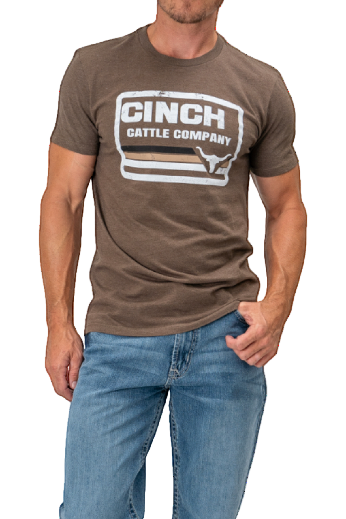 CINCH MEN'S GRAPHIC T-SHIRT - BROWN