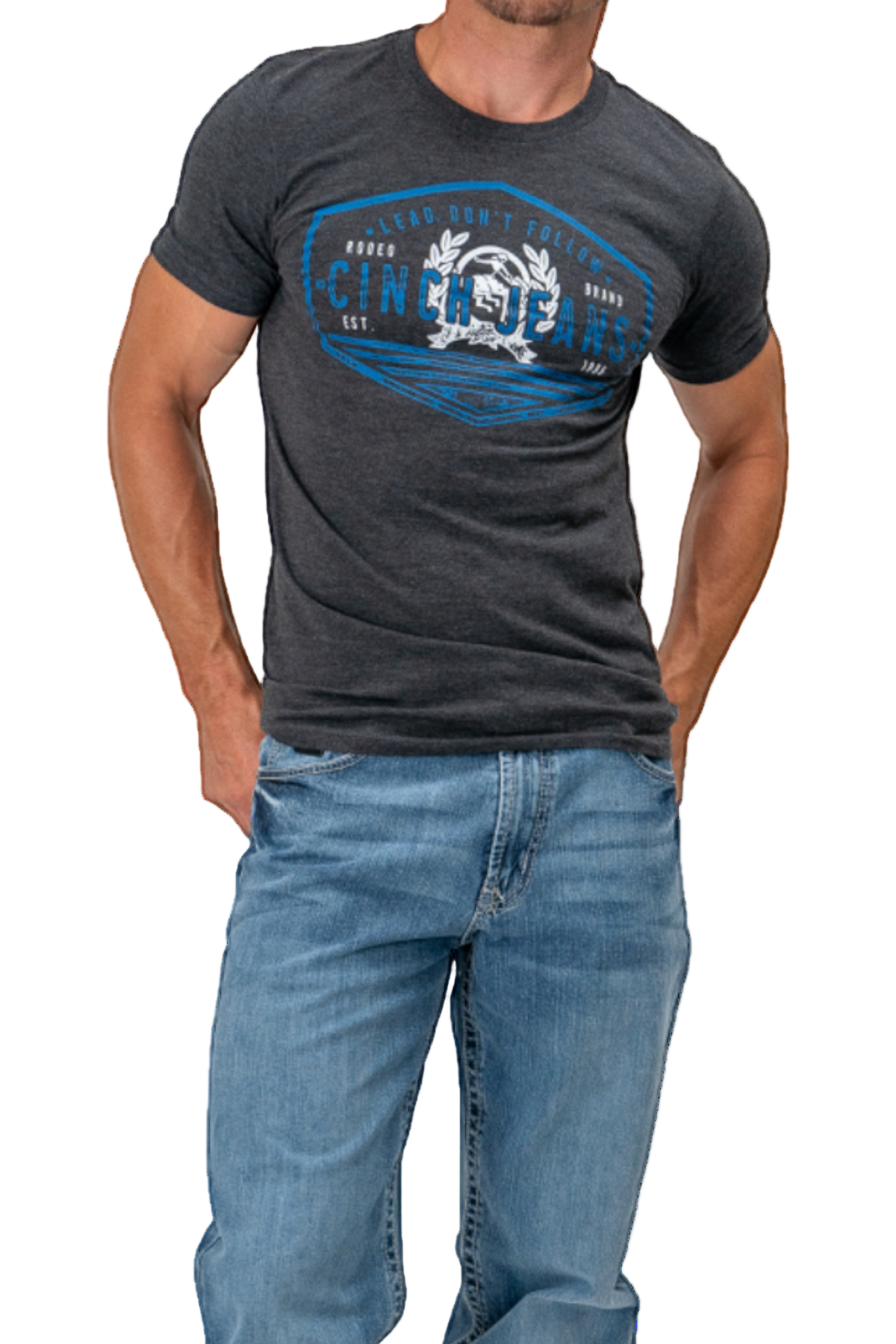 CINCH MEN'S GRAPHIC T-SHIRT - BLACK HEATHER