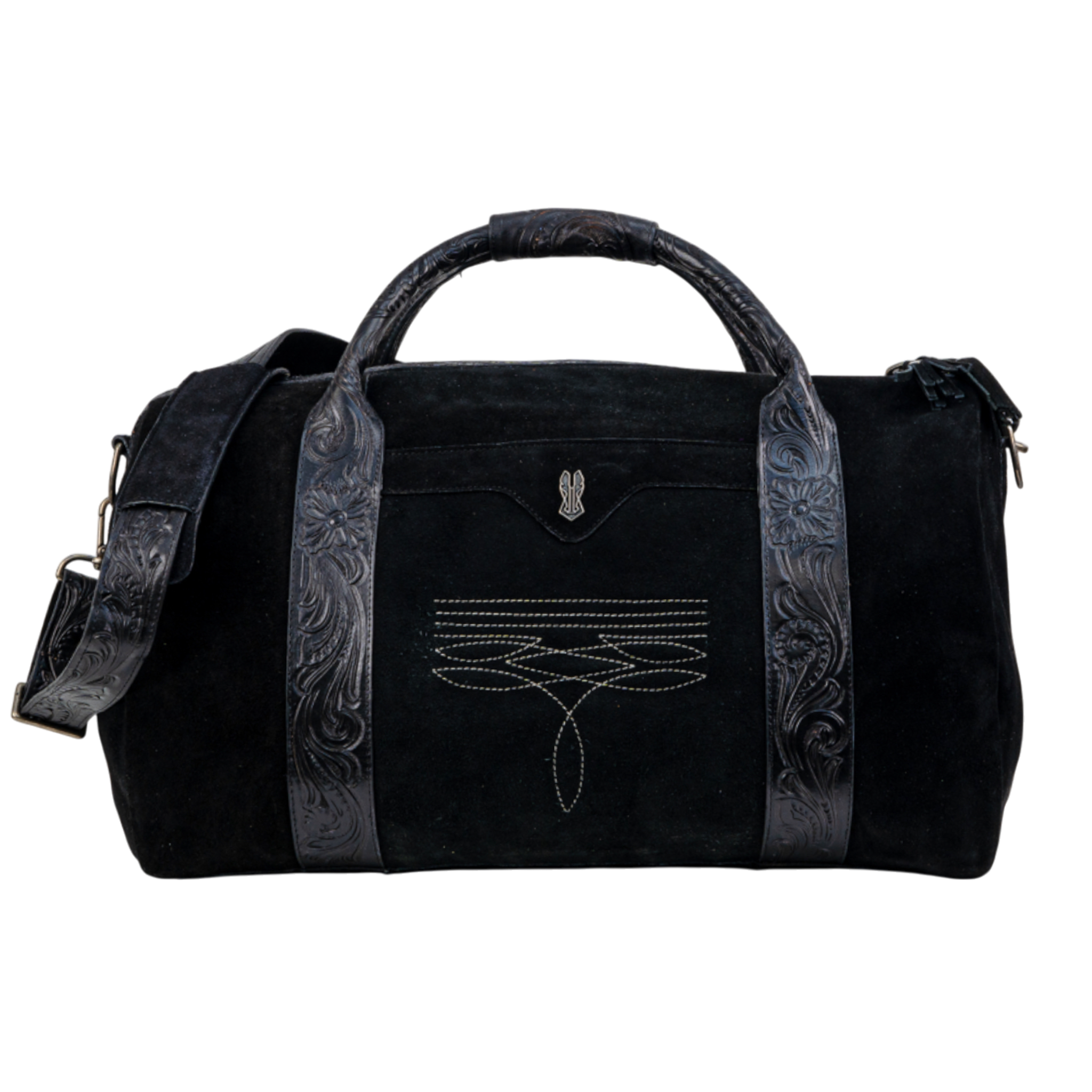 GO WEST SUEDE WEEKENDER BAG - BLACK