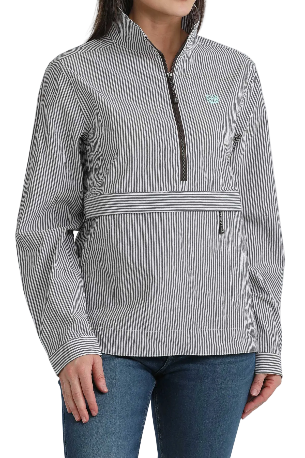 CINCH WOMENS 1/2 ZIP PULLOVER - BROWN