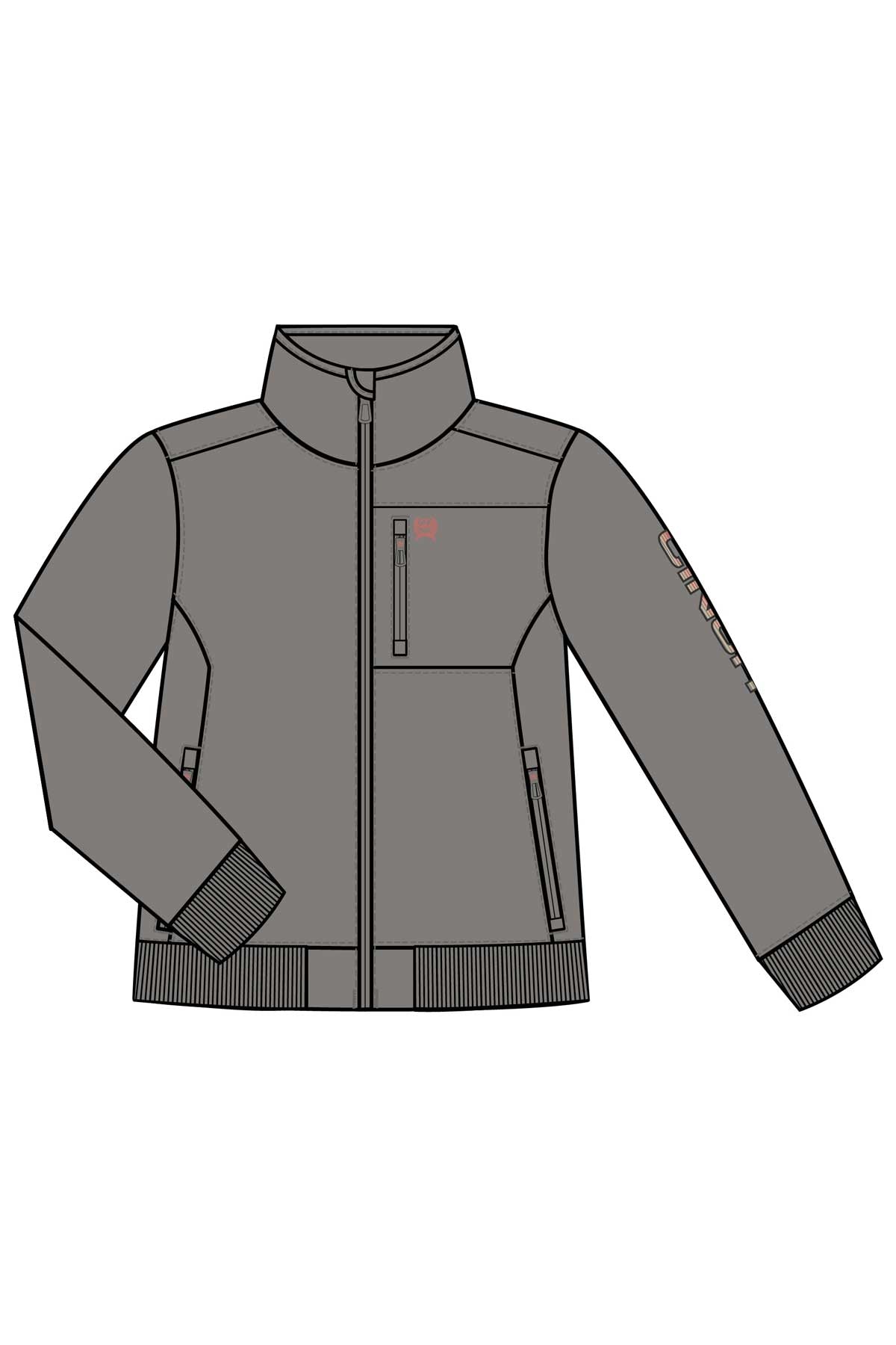 Drawing of a womens, gray coat