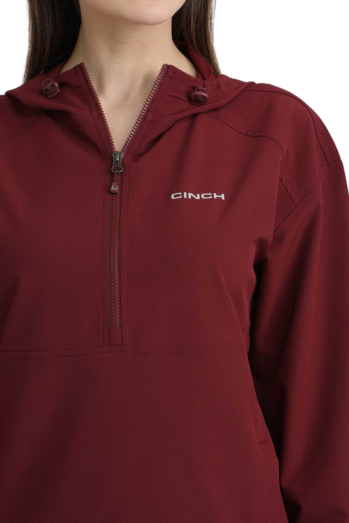 CINCH WOMENS 1/2 ZIP PULLOVER - BURGUNDY