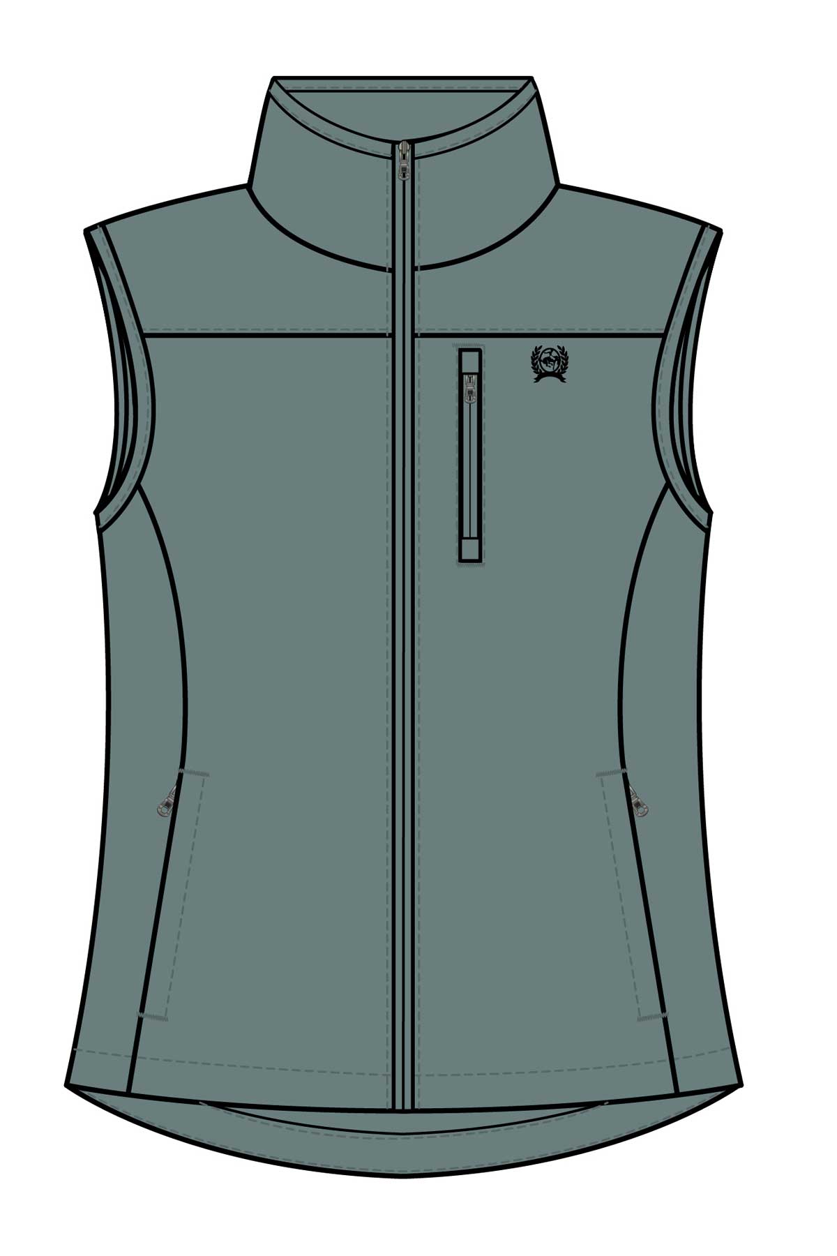 Drawing of a green women's vest