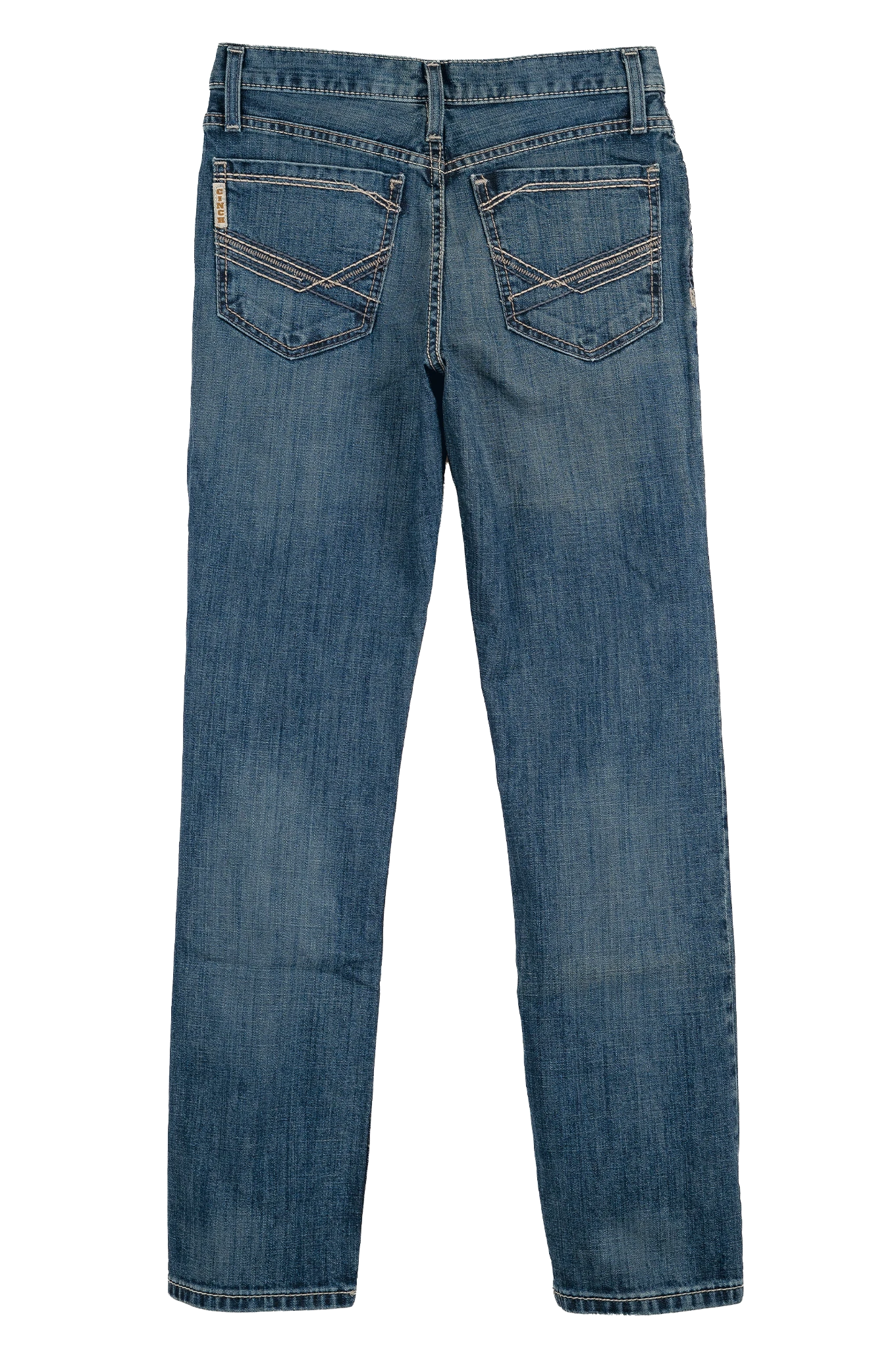 Blue jeans on a white background