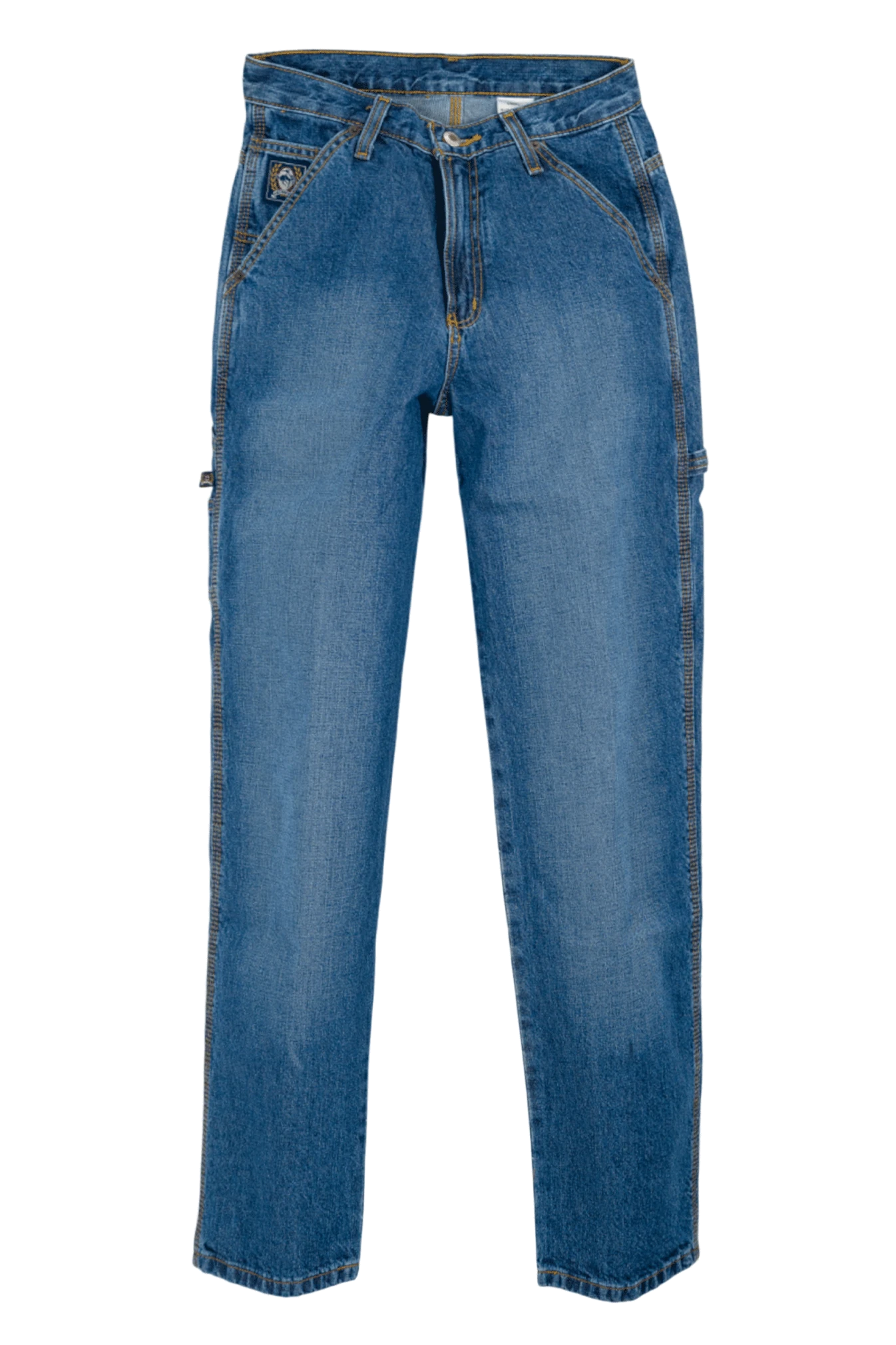 Blue jeans on a white background