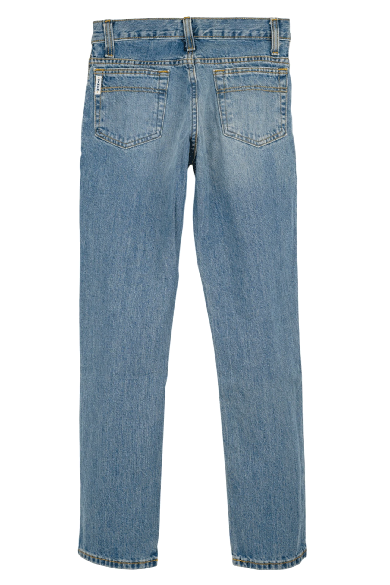 Blue jeans on a white background